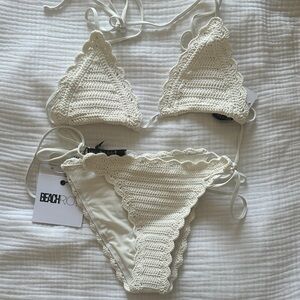 Beach Riot Cream Crochet Bikini